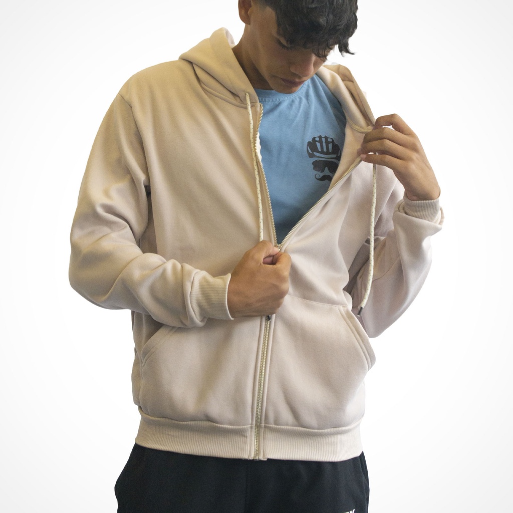 SWEATER  UBX FITNESS  CON CIERRE KHAKI CABALLERO