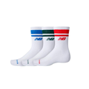 MEDIA NEW BALANCE EVERYDAY STRIPE MIDCALF 3 PACK WHITE