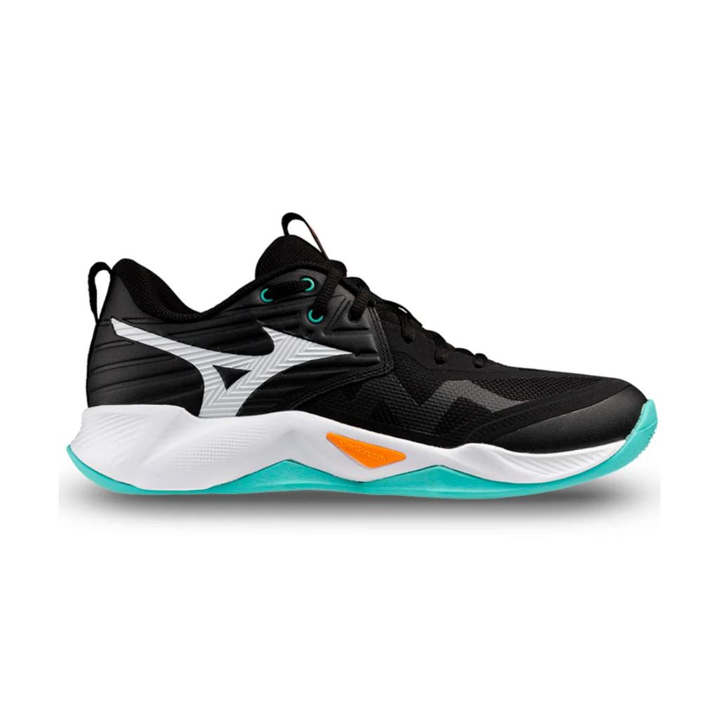 ZAPATO VOLEIBOL MIZUNO WAVE MOMENTUM PRO BLACK/WHITE/TURQUESA UNISEX