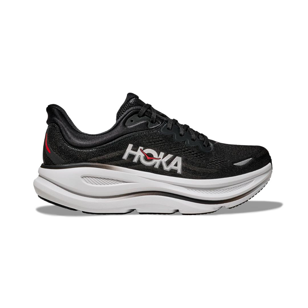 ZAPATO RUNNING HOKA BONDI 9 BLACK/VERMILLION CABALLERO