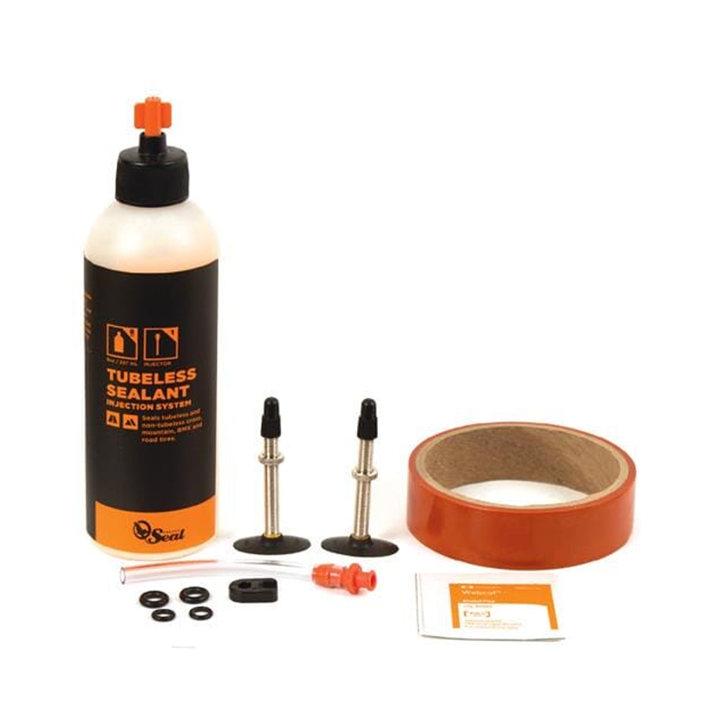 KIT TUBELESS ORANGE SEAL 18MM BLK (SELLANTE 8OZ. CINTA18MM/12YD. VALVULAS 48MM)