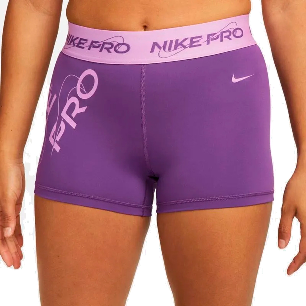 SHORT TRAINNING NIKE W NP DF MR GRX 3IN SHORT PURPLE COSMOS/RUSH FUCHSIA/JA