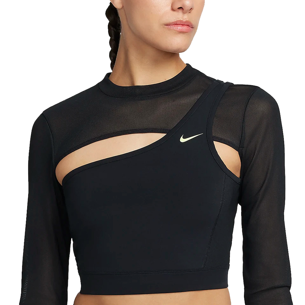 TOP TRAINNING NIKE W NP LS TOP CROPPED NVTY BLACK/BLACK/(LT LEMON TWIST)