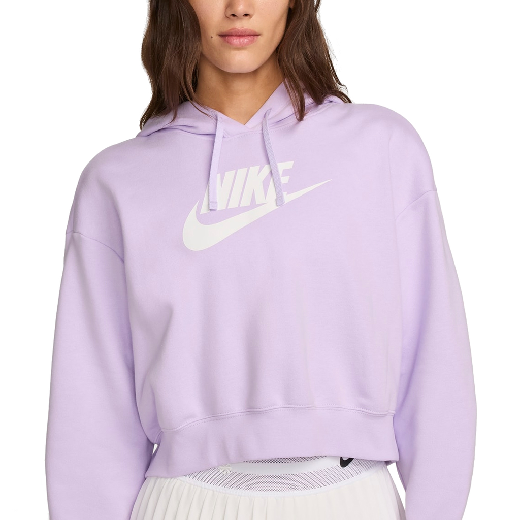 SWEATER TRAINNING NIKE CLUB FLC GX CROP HDY VIOLET MIST/WHITE