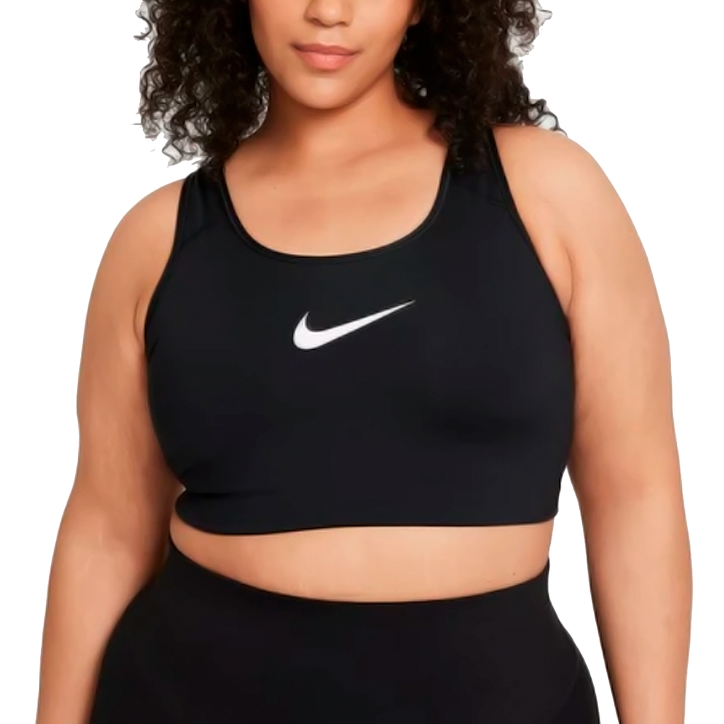 TOP NIKE SWOOSH PLUS SIZE BRA BLACK/(WHITE) DAMA