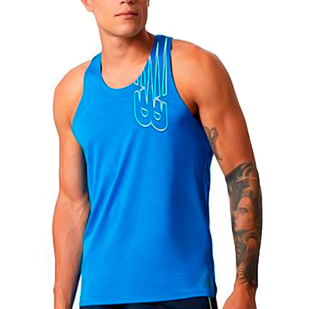 CAMISETA NEW BALANCE PRINTED FAST AZUL REY CABALLERO