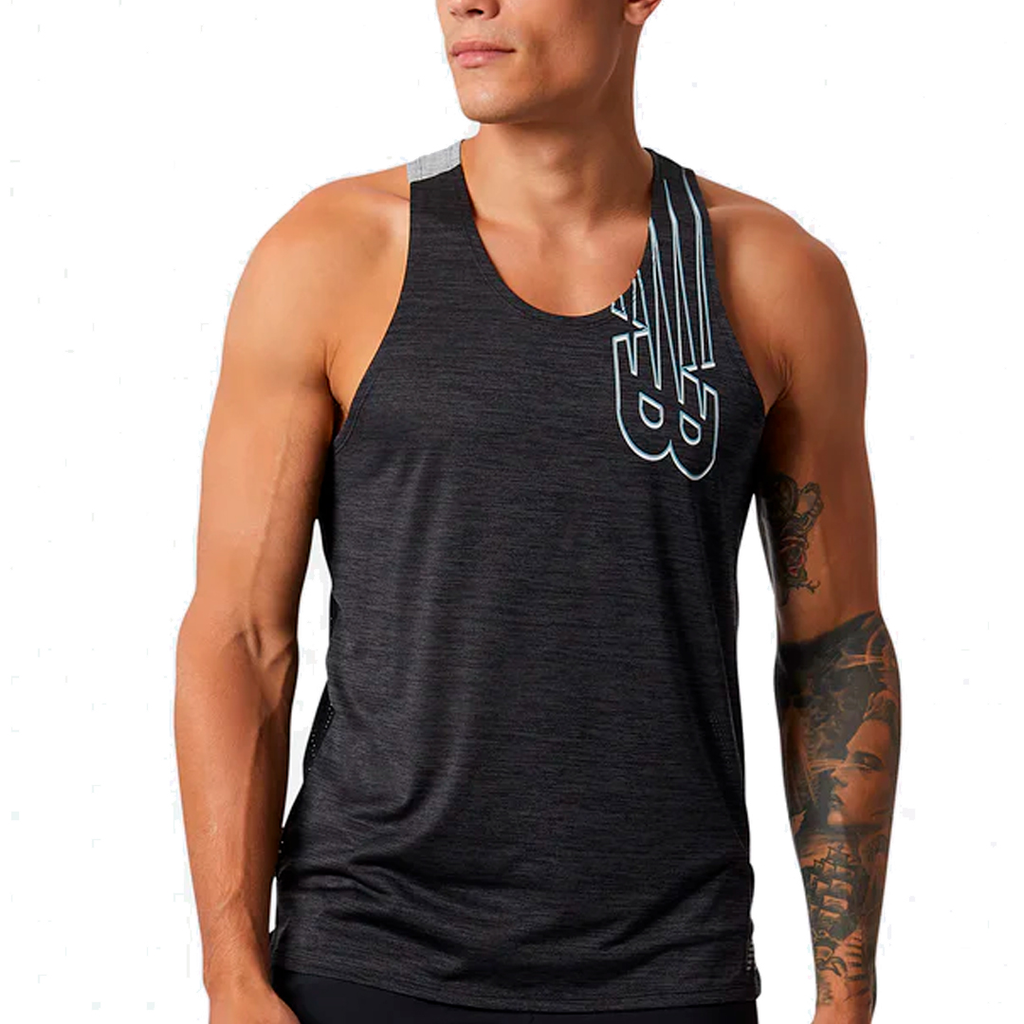 CAMISETA NEW BALANCE PRINTED FAST GRIS CABALLERO