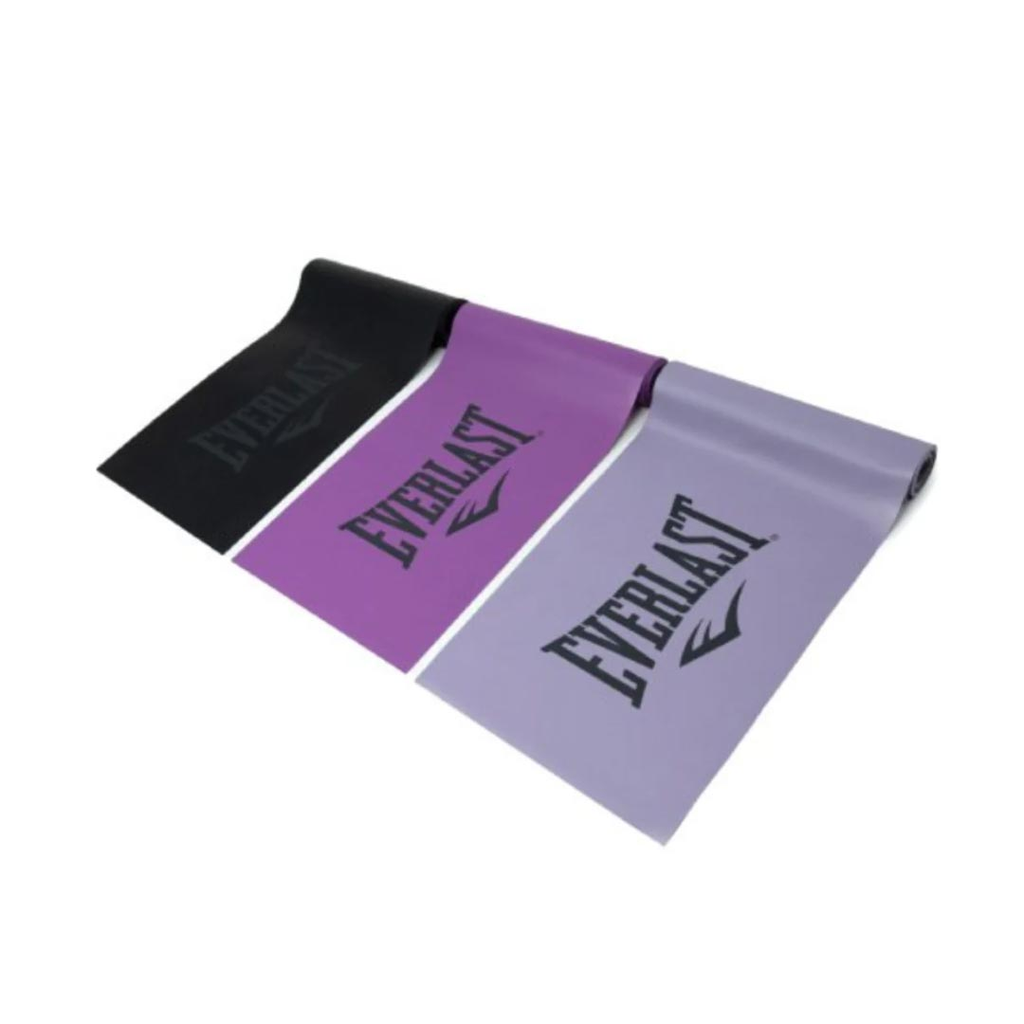 BANDAS DE PILATES EVERLAST 2 TONOS NEGRO/MORADO/ROSADO