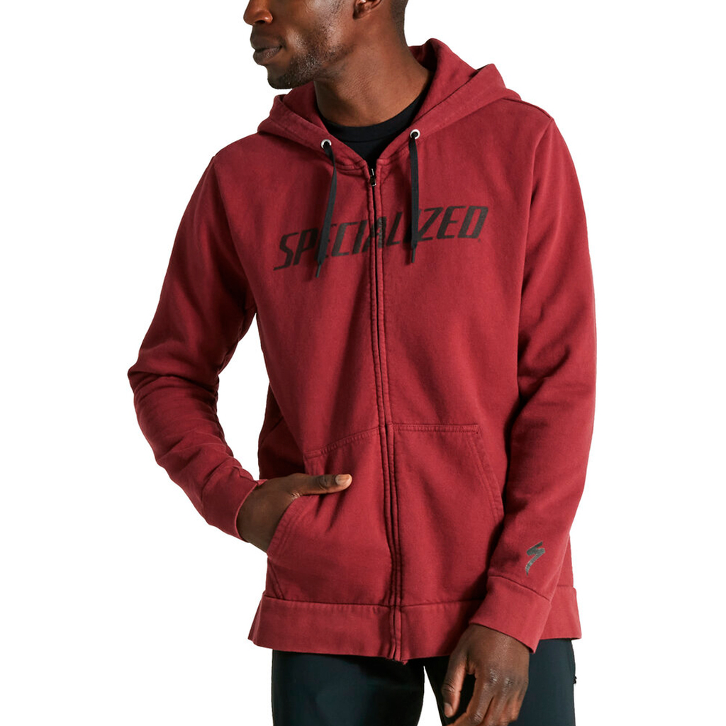 SUDADERA SPZ LEGACY WORDMARK ZIP-UP MAROON