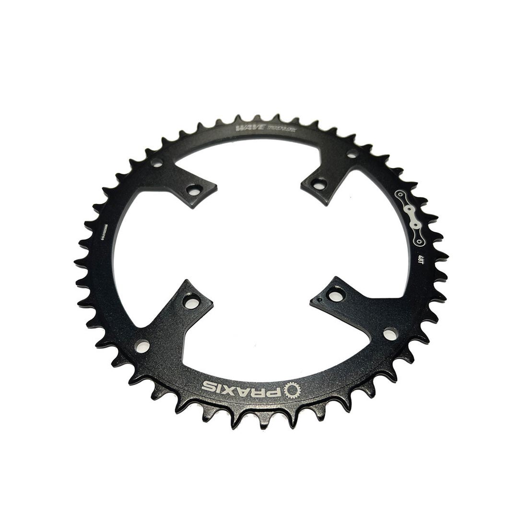 CADENA SPZ VADO CHR TURBO, 48T, 10/11-SPD, 104BCD, 1X RING, ALLOY, W/ CHAINRING BOLTS, PRAXIS