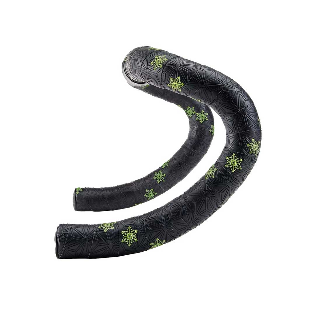 CINTA SUPACAZ SUPER STICKY KUSH TAPE GALAXY NEON YEL PRINT/ANO BLK PLUGS