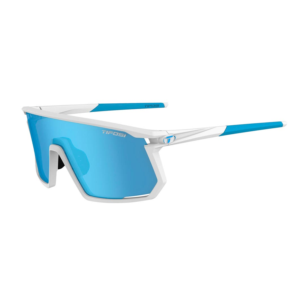 LENTE CICLISMO TIFOSI MOAB MATTE WHITE CLARION BLUE/AC RED/CLEAR