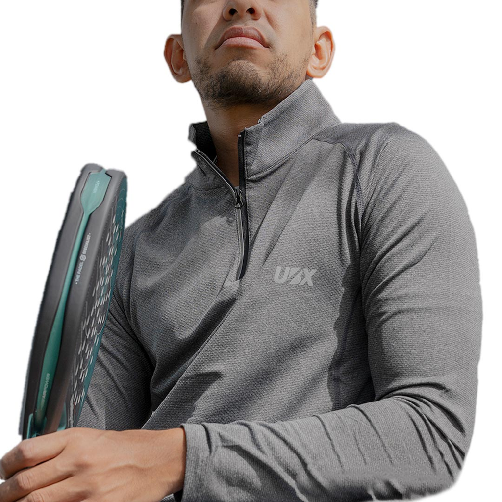 SUDADERA UBX FITNESS CUELLO ALTO GRIS