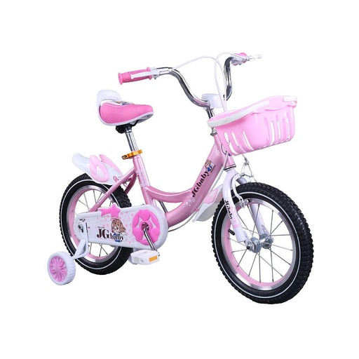 [XTH-DILYJK-16PK] BICICLETA XTH 16" STEEL FRAME . PORTABLE SADDLE; PLASTIC BASKET WITH PLASTIC TRAINING WHTEEL PINK