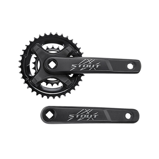 [S201600012] PLATO Y BIELA SPZ CRK STOUT. 175MM. L+R ARMS. ALLOY. SQUARE-TAPER. 36/22T RIVETED RINGS. 2X9-SPD