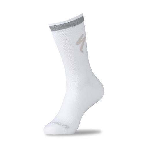 [64721-2612] MEDIA CICLISMO SPZ SOFT AIR REFLECTIVE TALL SOCK WHT