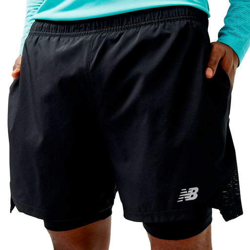 SHORT RUNNING NEW BALANCE ACCELERATE 5 PULGADAS 2 EN 1 BLACK