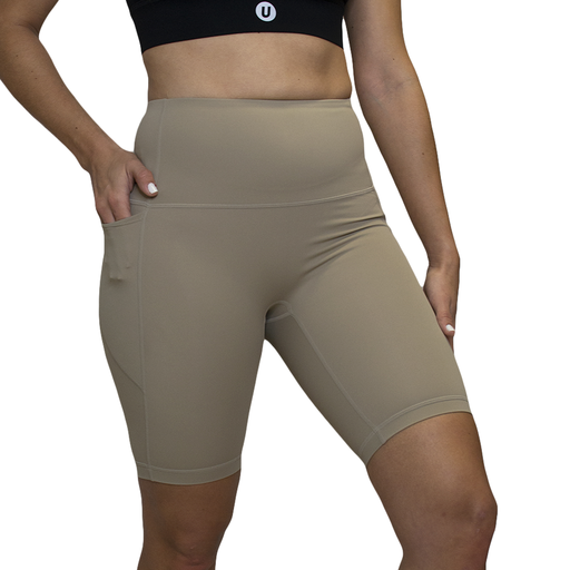 LICRA CORTA UBX FITNESS 2024 BEIGE