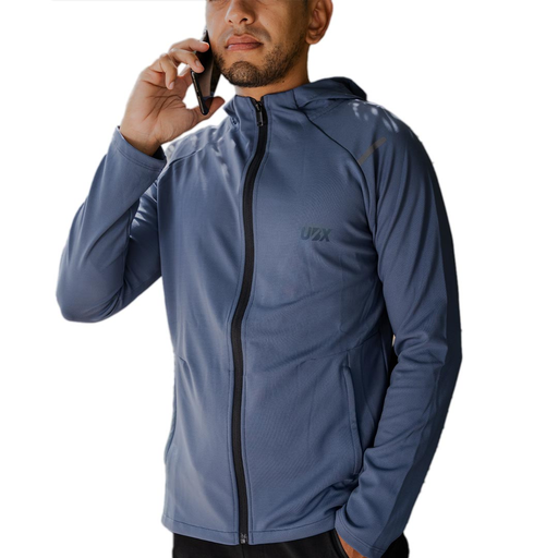 SUETER UBX FITNESS CON CAPUCHA LIGERO AZUL