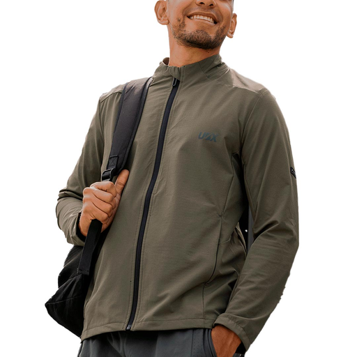 CHAQUETA UBX FITNESS LOOSE CIERRE VERDE